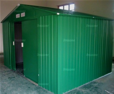 Metal Shed 382 - Apex Roof, Double Door, Galvanized Steel