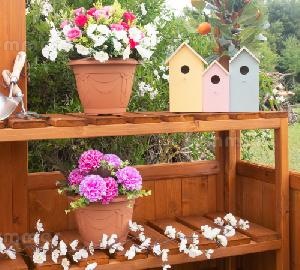 Timber slatted staging