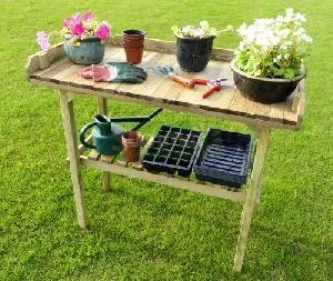 Wooden potting tables