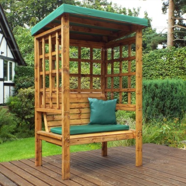 2 Seater Arbour 470 - Green Showerproof Canopy, Fully Assembled, FSC® Certified 2 Seater Arbour 470 - Green Showerproof Canopy, Fully Assembled, FSC® Certified