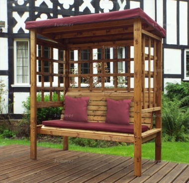 3 Seater Arbour 475 - Burgundy Showerproof Canopy, Fully Assembled, FSC® Certified 3 Seater Arbour 475 - Burgundy Showerproof Canopy, Fully Assembled, FSC® Certified