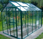 Aluminium Greenhouse 190 - Green, Toughened Glass Aluminium Greenhouse 190 - Green, Toughened Glass