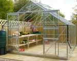 Large Grey Aluminium Greenhouse 523 - Double Door Large Grey Aluminium Greenhouse 523 - Double Door