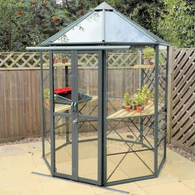 Aluminium Octagonal Greenhouse 595 - Toughened Glass Aluminium Octagonal Greenhouse 595 - Toughened Glass
