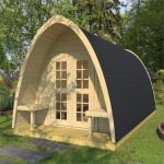 Log Camping Pod 982 - 2 Rooms, Rear Window, Felt Tiles Log Camping Pod 982 - 2 Rooms, Rear Window, Felt Tiles