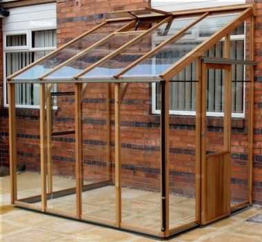 Cedar Lean To Greenhouse 329 - Aluminium Hybrid Cedar Lean To Greenhouse 329 - Aluminium Hybrid