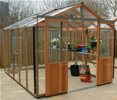 Cedar Greenhouse 323 - Aluminium Hybrid Cedar Greenhouse 323 - Aluminium Hybrid