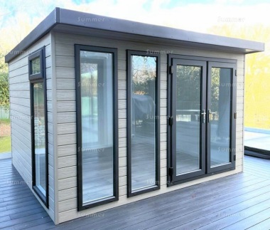 Composite Pent Garden Office 463 - Double Glazed PVCu, Fitted Free Composite Pent Garden Office 463 - Double Glazed PVCu, Fitted Free