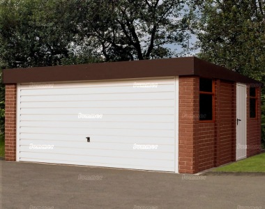 Brick Pent Double Concrete Garage 171 Brick Pent Double Concrete Garage 171