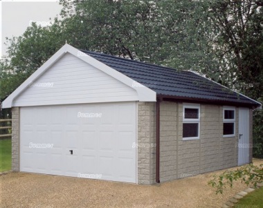 Stone Apex Double Concrete Garage 183 Stone Apex Double Concrete Garage 183