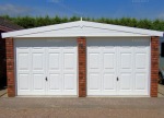 Brick Apex Double Concrete Garage 382 - PVCu Windows and Fascias Brick Apex Double Concrete Garage 382 - PVCu Windows and Fascias