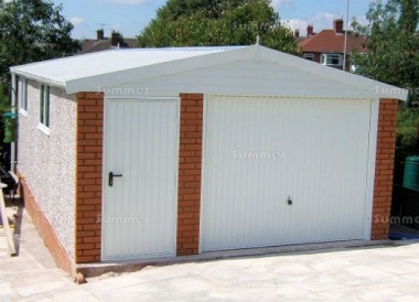 Spar Apex Concrete Garage 600 - Brick Posts, PVCu Window and Fascias Spar Apex Concrete Garage 600 - Brick Posts, PVCu Window and Fascias