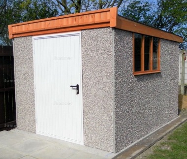Spar Pent Concrete Shed 431 - Powder Coated Steel Door Spar Pent Concrete Shed 431 - Powder Coated Steel Door