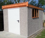 Spar Pent Concrete Shed 431 - Powder Coated Steel Door Spar Pent Concrete Shed 431 - Powder Coated Steel Door