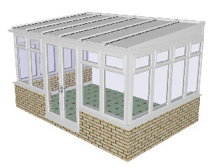 Lean to Conservatory 48 - PVCu, Dwarf Wall Lean to Conservatory 48 - PVCu, Dwarf Wall