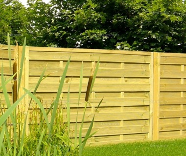 Fence Panel 412 - Planed Timber, 9mm Reeded Boards, 2x2 Frame