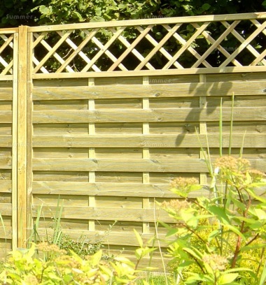 Fence Panel 430 - Planed Timber, 9mm Reeded Boards, 2x2 Frame