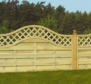 Fence Panel 465 - Planed Timber, 9mm Reeded Boards, 2x2 Frame