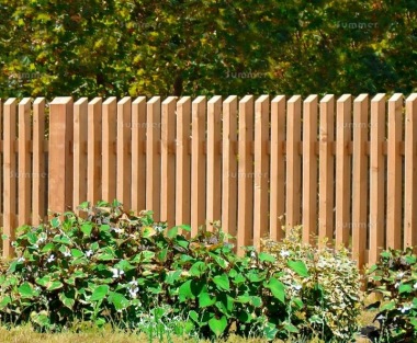 Fence Panel 615 - Larch, Planed, 35mm Thick Chamfered Pales
