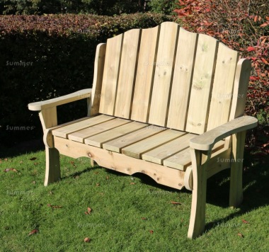 2 Seater Bench 704 - Pressure Treated, Slatted Seat and Back 2 Seater Bench 704 - Pressure Treated, Slatted Seat and Back