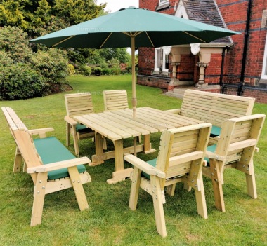 8 Seater Dining Set 660 - Armchairs, Benches, Table