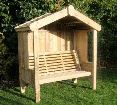 Pressure Treated Arbour 901 - Apex Roof, Fully Boarded