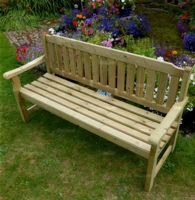 3 Seater Bench 210 - Traditional Design, Pressure Treated