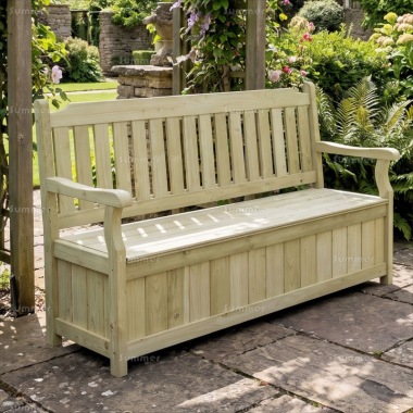 3 Seater Storage Bench 216 - Fully Assembled, Pressure Treated