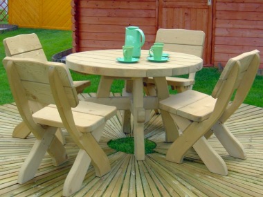 4 Seater Dining Set 374 - Pressure Treated, Chunky Pine