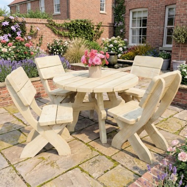 4 Seater Dining Set 375 - Fully Assembled, Pressure Treated