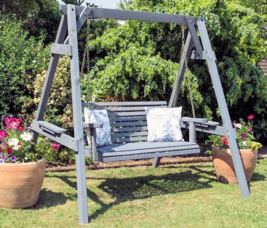 Swing Seat 351 - Grey Finish, Sturdy Frame Swing Seat 351 - Grey Finish, Sturdy Frame