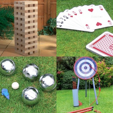 Multi Pack 523 - Wooden Blocks, Playing Cards, Boules and Archery Multi Pack 523 - Wooden Blocks, Playing Cards, Boules and Archery