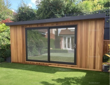 Cedar Garden Office 296 - Double Glazed PVCu Sliding Door, Fitted Free Cedar Garden Office 296 - Double Glazed PVCu Sliding Door, Fitted Free
