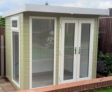 Pent Garden Office 401 - Painted, Double Glazed PVCu