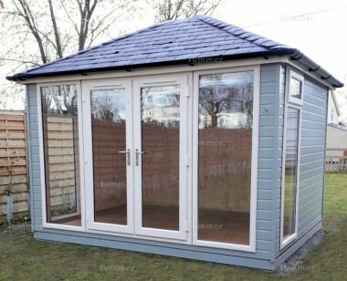 Hipped Garden Office 403 - Painted, Double Glazed PVCu