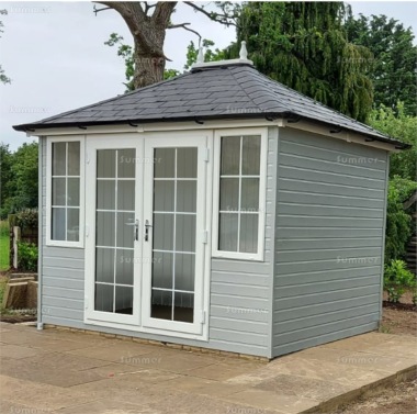 Hipped Garden Office 404 - Painted, Double Glazed PVCu, Fitted Free