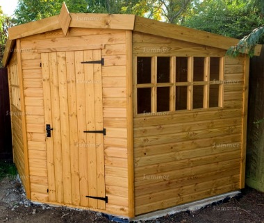 Corner Shed 107 - Georgian, T and G Floor and Roof, Fitted Free