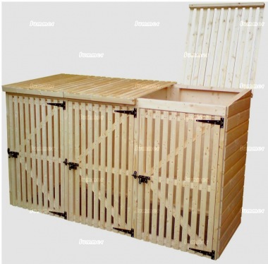 Wheelie Bin Store 175 - Wooden Slatted Front