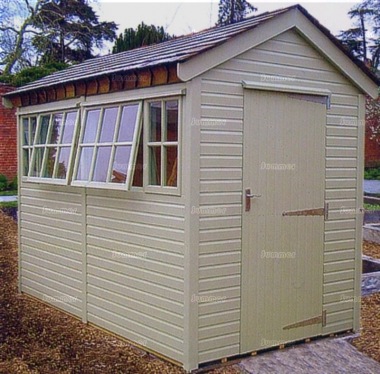 Painted Cedar Apex Shed 504 - Georgian