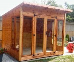 Pent Summerhouse 123 - Large Panes, Double Door, Fitted Free Pent Summerhouse 123 - Large Panes, Double Door, Fitted Free
