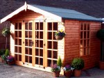 Georgian Apex Summerhouse 13 - Double Door, Sidelights, Fitted Free Georgian Apex Summerhouse 13 - Double Door, Sidelights, Fitted Free