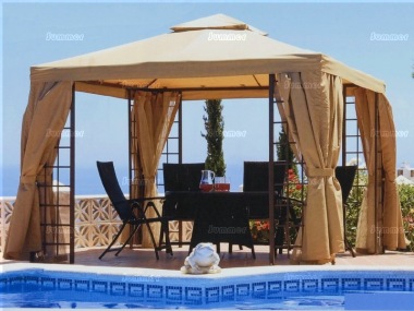 Metal Gazebo 101 Hipped Roof Trellis Nets Curtains