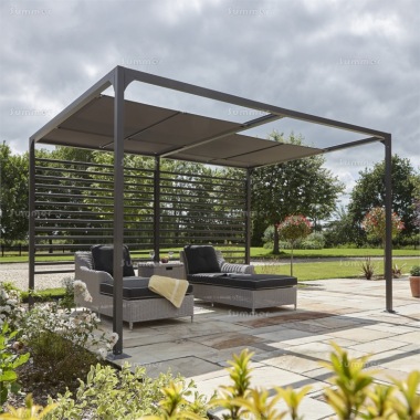 Metal Gazebo 454 - Powder Coated Aluminium, Sliding Roof Shades Metal Gazebo 454 - Powder Coated Aluminium, Sliding Roof Shades
