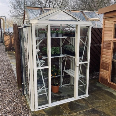 Aluminium Greenhouse 608 - Toughened Glass, Double Door