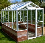 Dwarf Wall Aluminium Greenhouse 61 - Toughened Glass