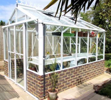Dwarf Wall Aluminium Greenhouse 63 - Toughened Glass Dwarf Wall Aluminium Greenhouse 63 - Toughened Glass