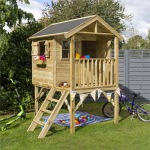 Pressure Treated Platform Playhouse 558 - With Safety Rails, FSC® Certified