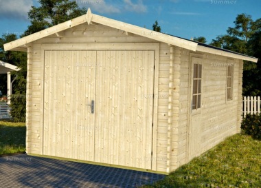 Wooden 40mm Log Garage 435 - Apex, Personnel Door