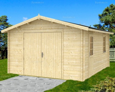 Wooden 40mm Log Garage 436 - Apex, Personnel Door