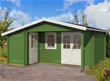 Two Room Apex Log Cabin 553 - Double Glazed